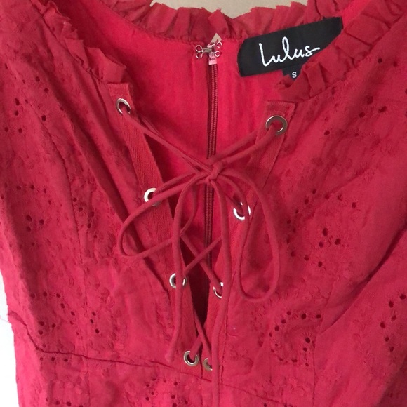 3/$20 Lace up front and lace jumpsuit with flare culottes - Picture 3 of 4